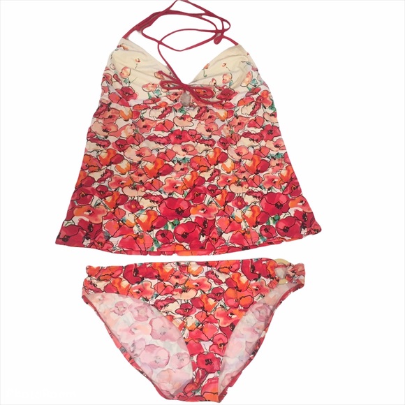 FLOWERED TANKINI SUIT SIZE L - Picture 1 of 6